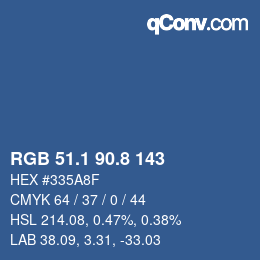 Farbcode: RGB 51.1 90.8 143 | qconv.com