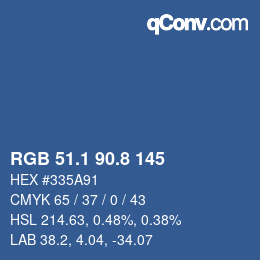 Farbcode: RGB 51.1 90.8 145 | qconv.com