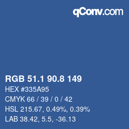 Color code: RGB 51.1 90.8 149 | qconv.com