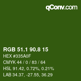 カラーコード: RGB 51.1 90.8 15 | qconv.com
