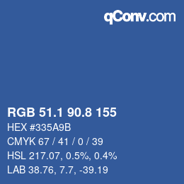 Color code: RGB 51.1 90.8 155 | qconv.com