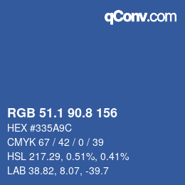 Farbcode: RGB 51.1 90.8 156 | qconv.com