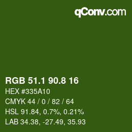 カラーコード: RGB 51.1 90.8 16 | qconv.com