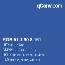カラーコード: RGB 51.1 90.8 161 | qconv.com