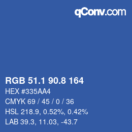 Color code: RGB 51.1 90.8 164 | qconv.com
