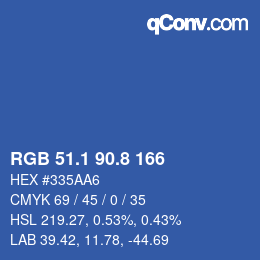 カラーコード: RGB 51.1 90.8 166 | qconv.com