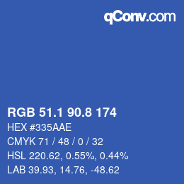 Código de color: RGB 51.1 90.8 174 | qconv.com