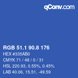 カラーコード: RGB 51.1 90.8 176 | qconv.com