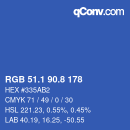 カラーコード: RGB 51.1 90.8 178 | qconv.com