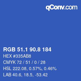 Color code: RGB 51.1 90.8 184 | qconv.com