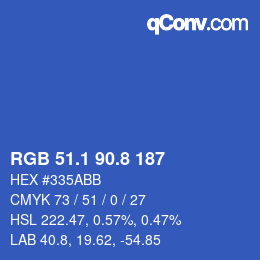 カラーコード: RGB 51.1 90.8 187 | qconv.com