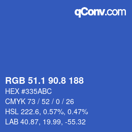Color code: RGB 51.1 90.8 188 | qconv.com