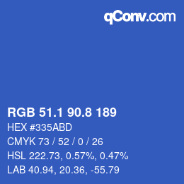 Color code: RGB 51.1 90.8 189 | qconv.com