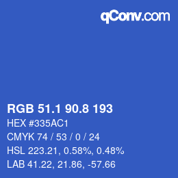 Color code: RGB 51.1 90.8 193 | qconv.com