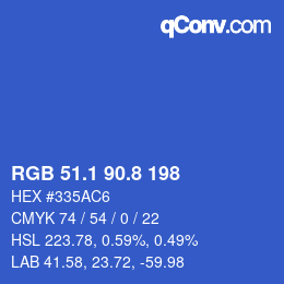 カラーコード: RGB 51.1 90.8 198 | qconv.com