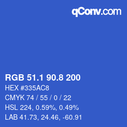 カラーコード: RGB 51.1 90.8 200 | qconv.com