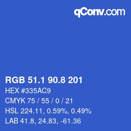カラーコード: RGB 51.1 90.8 201 | qconv.com