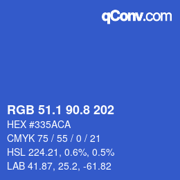 カラーコード: RGB 51.1 90.8 202 | qconv.com