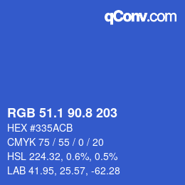 カラーコード: RGB 51.1 90.8 203 | qconv.com
