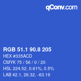 カラーコード: RGB 51.1 90.8 205 | qconv.com