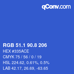 カラーコード: RGB 51.1 90.8 206 | qconv.com