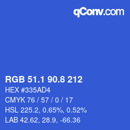 カラーコード: RGB 51.1 90.8 212 | qconv.com