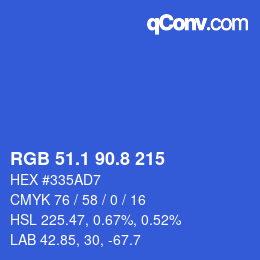 カラーコード: RGB 51.1 90.8 215 | qconv.com