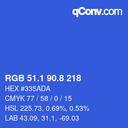 カラーコード: RGB 51.1 90.8 218 | qconv.com