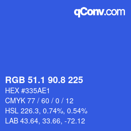 カラーコード: RGB 51.1 90.8 225 | qconv.com
