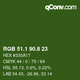 カラーコード: RGB 51.1 90.8 23 | qconv.com