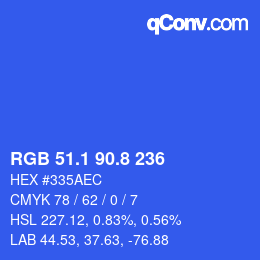 カラーコード: RGB 51.1 90.8 236 | qconv.com