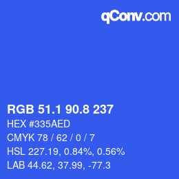 カラーコード: RGB 51.1 90.8 237 | qconv.com