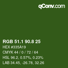 カラーコード: RGB 51.1 90.8 25 | qconv.com