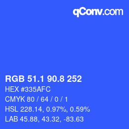 カラーコード: RGB 51.1 90.8 252 | qconv.com