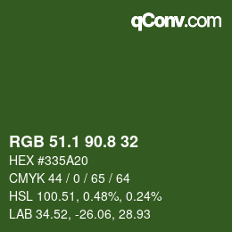 カラーコード: RGB 51.1 90.8 32 | qconv.com