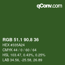カラーコード: RGB 51.1 90.8 36 | qconv.com