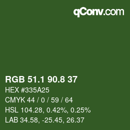 カラーコード: RGB 51.1 90.8 37 | qconv.com