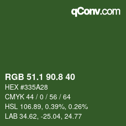 カラーコード: RGB 51.1 90.8 40 | qconv.com