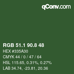 Color code: RGB 51.1 90.8 48 | qconv.com