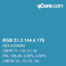 カラーコード: RGB 51.3 144.4 179 | qconv.com