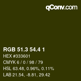 カラーコード: RGB 51.3 54.4 1 | qconv.com