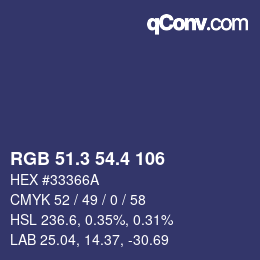 カラーコード: RGB 51.3 54.4 106 | qconv.com