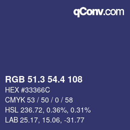 カラーコード: RGB 51.3 54.4 108 | qconv.com