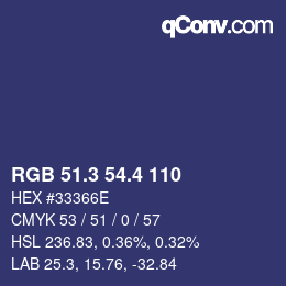 カラーコード: RGB 51.3 54.4 110 | qconv.com