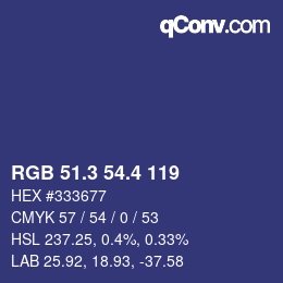 カラーコード: RGB 51.3 54.4 119 | qconv.com