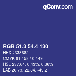 カラーコード: RGB 51.3 54.4 130 | qconv.com