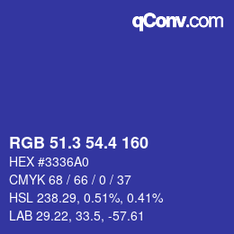 カラーコード: RGB 51.3 54.4 160 | qconv.com