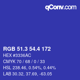 カラーコード: RGB 51.3 54.4 172 | qconv.com