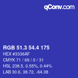 カラーコード: RGB 51.3 54.4 175 | qconv.com
