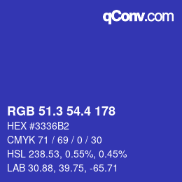 カラーコード: RGB 51.3 54.4 178 | qconv.com